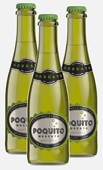 Poquito Moscato from Spain is a small bottle of sparkling Muscat
