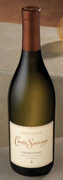 A bottle of Franciscan Estates 2007 Chardonnay Cuvee Sauvage, our Wine of the Week review