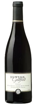 A bottle of Dutton-Goldfield 2008 Cherry Ridge Vineyard Syrah, our Wine of the Week review