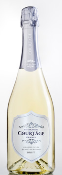 A bottle of Le Grande Courtage Grand Cuvee Blanc de Blancs Brut, our wine of the week