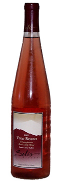 A bottle of Solis Winery 2009 Vino Roseo di Sangiovese, our wine of the week