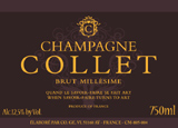 Wine label of Champagne Collet Brut Millesime 2002, our wine of the week