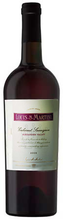 A bottle of Louis M. Martini 2008 Alexander Valley Cabernet Sauvignon, our wine of the week