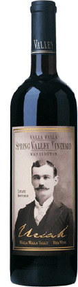 A bottle of Spring Valley Vineyard 2008 Uriah Red Wine, our wine of the week