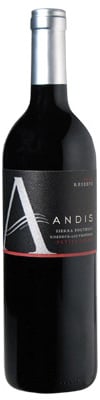 A bottle of Andis Wines 2009 Petite Sirah, our wine of the week