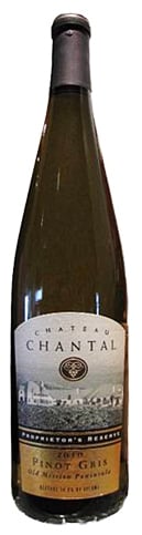 A bottle of Chateau Chantal 2010 Pinot Gris, our wine of the week