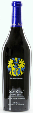 A bottle of Fasi Crest 2008 Syrah, our wine of the week