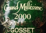Wine label of Champagne Gosset 2000 Grand Millesime Brut, our wine of the week
