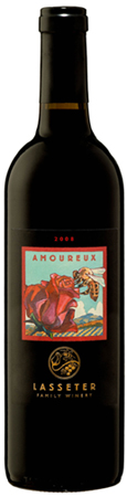 A bottle of Lasseter Family Winery 2008 Amoureux, our wine of the week