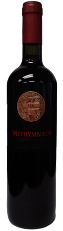 A bottle of Methymnaeos Winery 2010 Dry Red Wine, our wine of the week