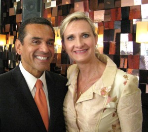 Mayor Antonio Villaraigosa with Sophie Gayot