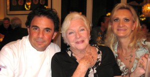 French actress Line Renaud with chef Josiah Citrin and Sophie Gayot