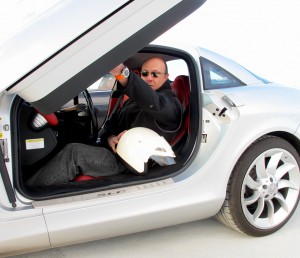 Alain Gayot getting ready to break the speed barrier with the Mercedes-Benz SLR McLaren