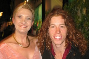 Olympic-gold-medal snowboarder Shaun White with Sophie Gayot