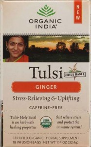 This tea from Organic India is made with tulsi (also known as Holy Basil) which is used in ayurvedic medicine in order to support the body's natural immune system