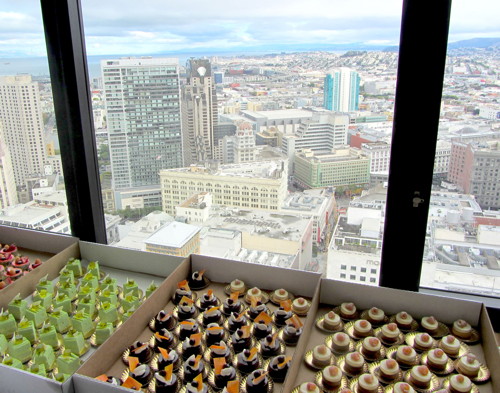 Assorted pastries amid a spectacular view of San Francisco