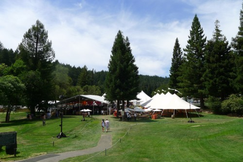Tents await lunch and bidding at Auction Napa Valley 2013 at the Meadowood resort