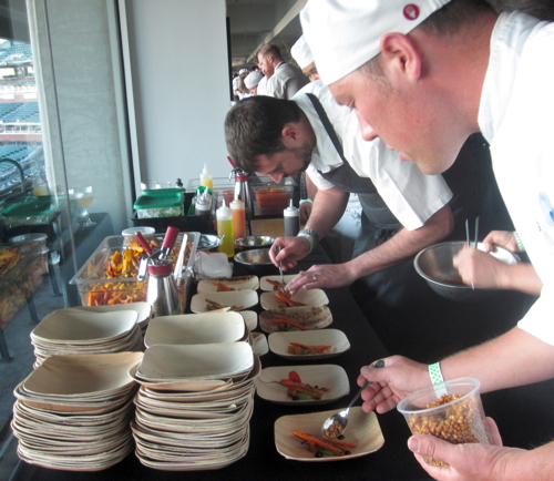 Sean Baker (pictured center), executive chef at Gather