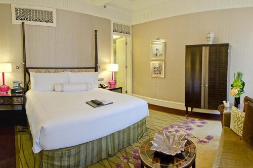 A guest room at the Fairmont Peace Hotel in Shanghai