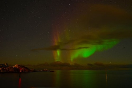 Red, yellow and green Northern Lights