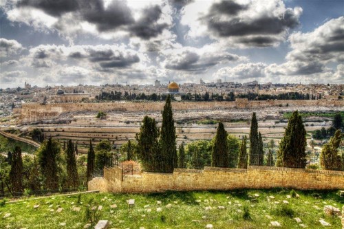 View of Jerusalem's Old City from the Mount of Olives 