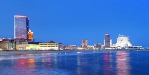 The Atlantic City waterfront from the sea