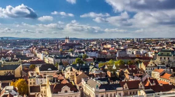 The beautiful city of Pilsen in the Czech Republic