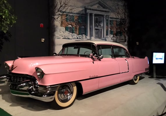 A vintage Cadillac and many other classic automobiles can be seen at Graceland's car museum