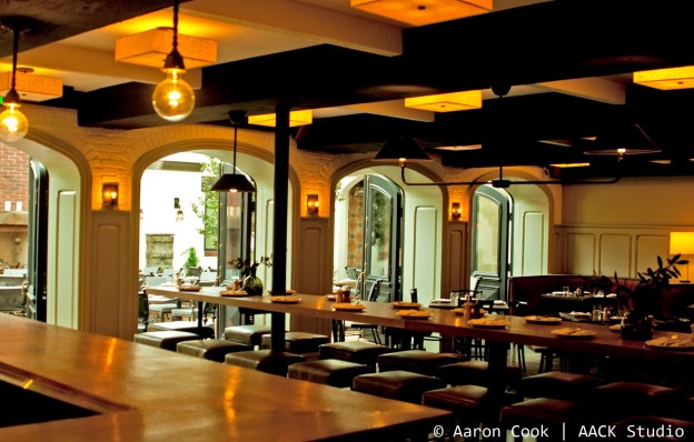 The dining room at a.o.c. in Los Angeles, CA
