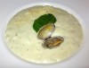 Clam Chowder, Manila clams, arugula, parmesan