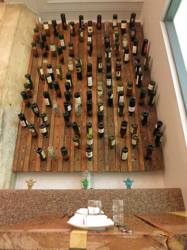 Wine on display at Mo-Chica in downtown Los Angeles
