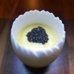 Custard with caviar