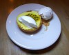 Lemon lime coconut tart at Cassia restaurant in Santa Monica, CA