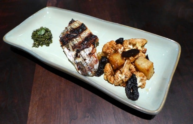 Grilled striped bass