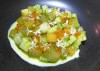Compressed melon ceviche sprinkled with trout roe