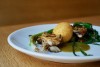 Maitake mushrooms, fried egg