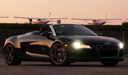 A three-quarter front view of a 2012 Audi R8 Spyder