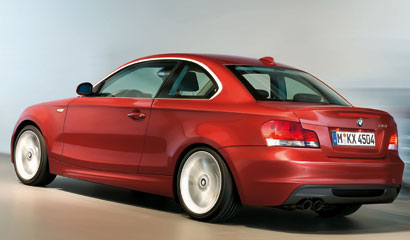 A three-quarter rear view of a 2008 BMW 135i Coupe