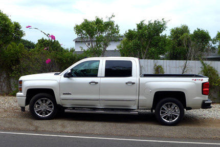 A side view of a Chevy Silverado High Country