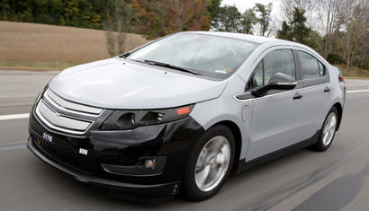 A pre-production Chevrolet Volt out for a test drive A pre-production Chevrolet Volt out for a test drive