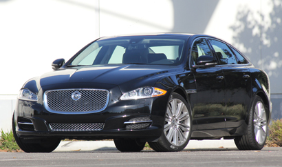 A three-quarter front view of a 2011 Jaguar XJL Supercharged
