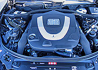 An engine view of a 2007 Mercedes-Benz S550