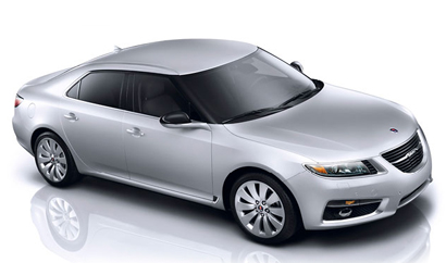 A three-quarter front view of a 2011 Saab 9-5 A three-quarter front view of a 2011 Saab 9-5