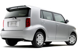 A three-quarter rear view of a gray 2008 Scion xB