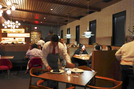 The Arthur J is a mid-century modern steakhouse in Manhattan Beach