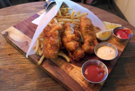 Fish and chips at The Rockefeller in Manhattan Beach