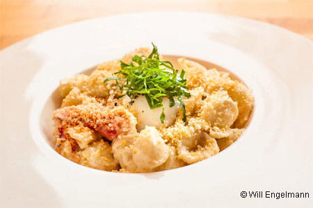 Enjoy American comfort food, such as lobster mac & cheese, at Cooklyn