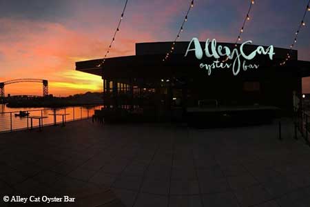 Zack Bruell’s Alley Cat features shoreline cuisine in the Flats East Bank entertainment district.