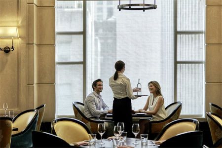 Four Seasons Hotel Chicago restaurant offering a seasonal menu of contemporary American fare, along with skyline views.