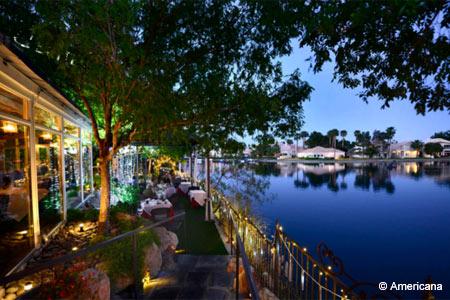 Lakeside restaurant at Desert Shores offering wide-ranging American cuisine.